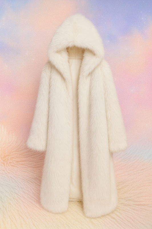 White fur coat 