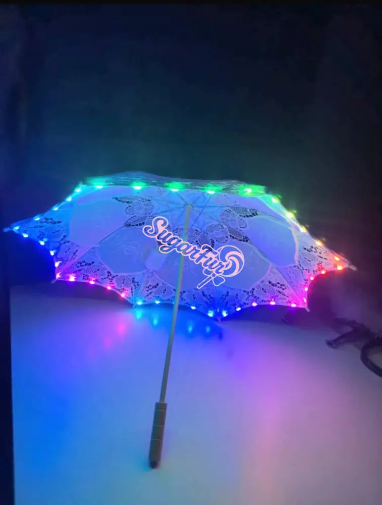 Angel Aura LED Parasol lit up