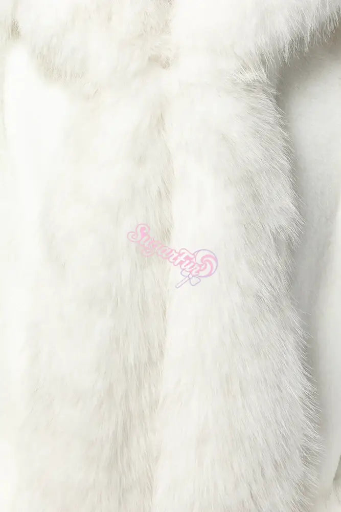 Close up of the fur for the Candy Cloud Cropped LED Coat coat