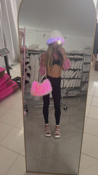 SugarPurse - White Faux Fur Light Up Rave Bag