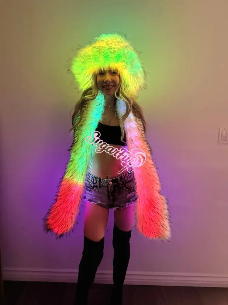 Rainbow Puff LED Bucket Hat hat