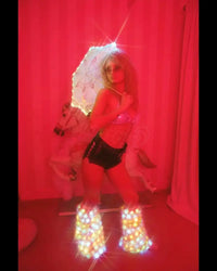 SugarFur Angel Aura LED Parasol - Light Up Holographic Festival Umbrella