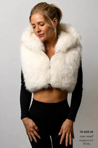 SugarFur Aurora Halo LED Vest - Light Up Faux Fur Gilet - Apparel > Women’s Outerwear > Rave Wear > LED Festival Vest