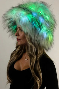 SugarFur Rainbow Puff LED Bucket Hat - Light Up Faux Fur (Unisex) Apparel & Accessories > Clothing Accessories > Hats