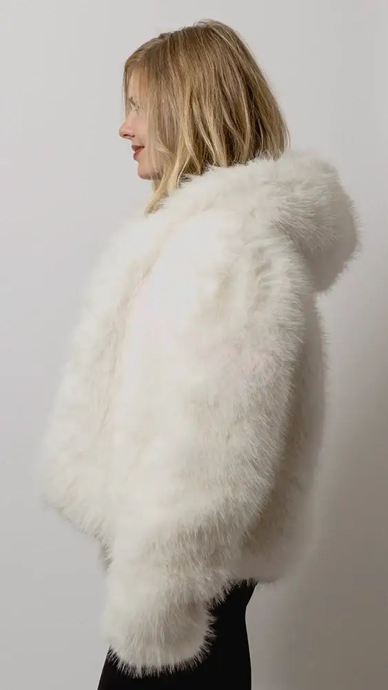 SugarFur Snow Angel LED Jacket - Mid-Length White Faux Fur [PRE-ORDER] Apparel > Women’s Outerwear > Rave Wear > LED