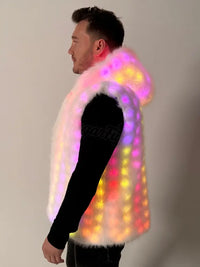 SugarFur Snow Angel LED Vest PREORDER - Apparel > Men’s Outerwear > Rave Wear > LED Festival Coats
