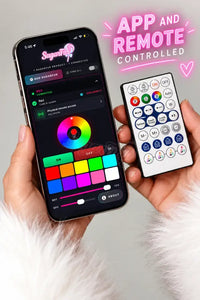 Showing Sugarfur light DJ ap and remote 