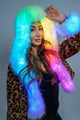 SugarFur Snow Kitty LED Jacket- Cropped Leopard Faux Fur