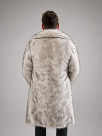 SugarFur Midnight LED Coat - Long-Length White Faux Fur - Apparel > Men’s Outerwear > Rave Wear > LED Festival Coats