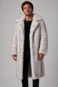 SugarFur SugarDaddy LED Coat - Long-Length White Faux Fur - Apparel > Men’s Outerwear > Rave Wear > LED Festival Coats